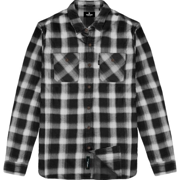 3XL-7XL ΑΝΔΡΙΚΟ ΠΟΥΚΑΜΙΣΟ ΚΑΡΩ FLANNEL DOUBLE GS-547A BLACK-WHITE