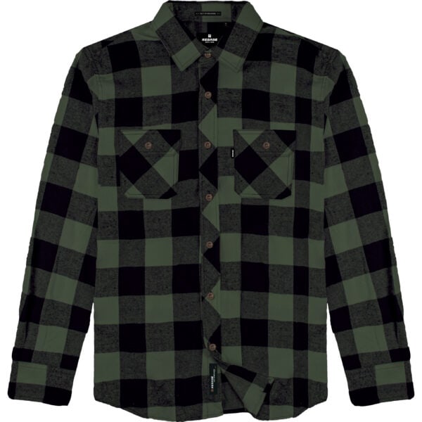 3XL-7XL ΑΝΔΡΙΚΟ ΠΟΥΚΑΜΙΣΟ ΚΑΡΩ FLANNEL DOUBLE GS-547A OLIVE