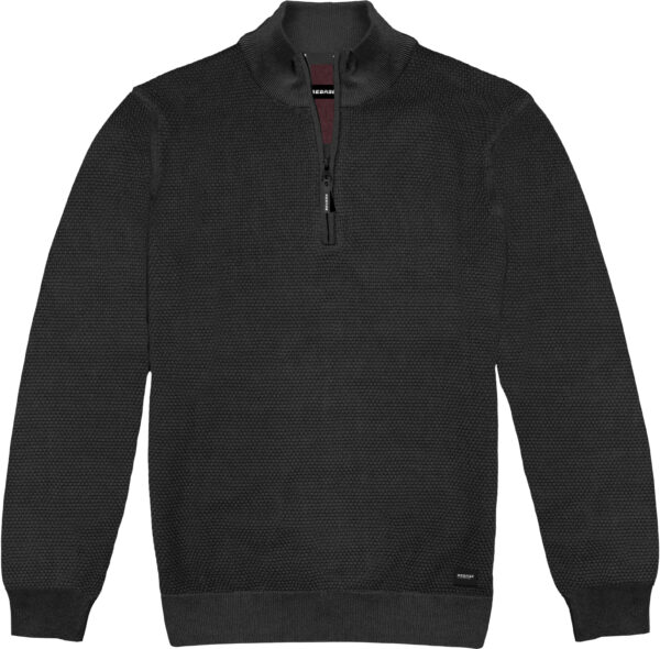 3XL-6XL ΑΝΔΡΙΚΗ ΜΠΛΟΥΖΑ ΠΛΕΚΤΗ HALF ZIP DOUBLE KNIT-67A BLACK