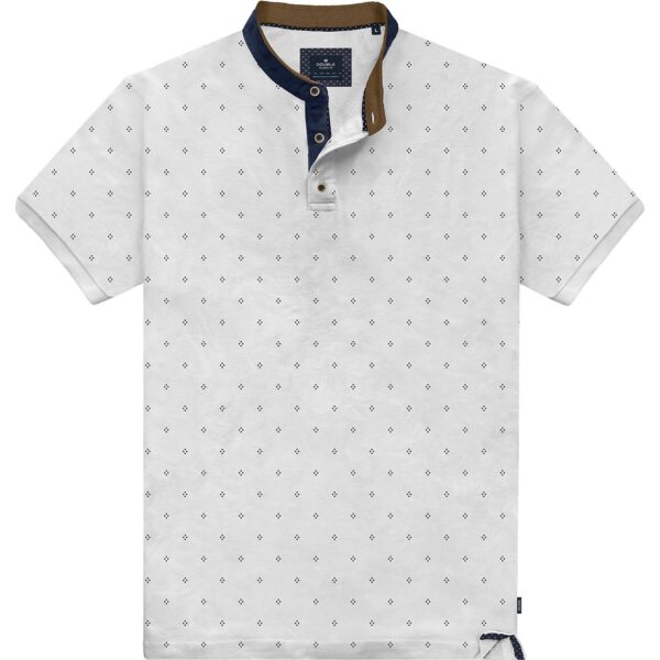 3XL-6XL ΑΝΔΡΙΚΗ ΜΠΛΟΥΖΑ POLO ALL OVER DOUBLE PS-298A WHITE