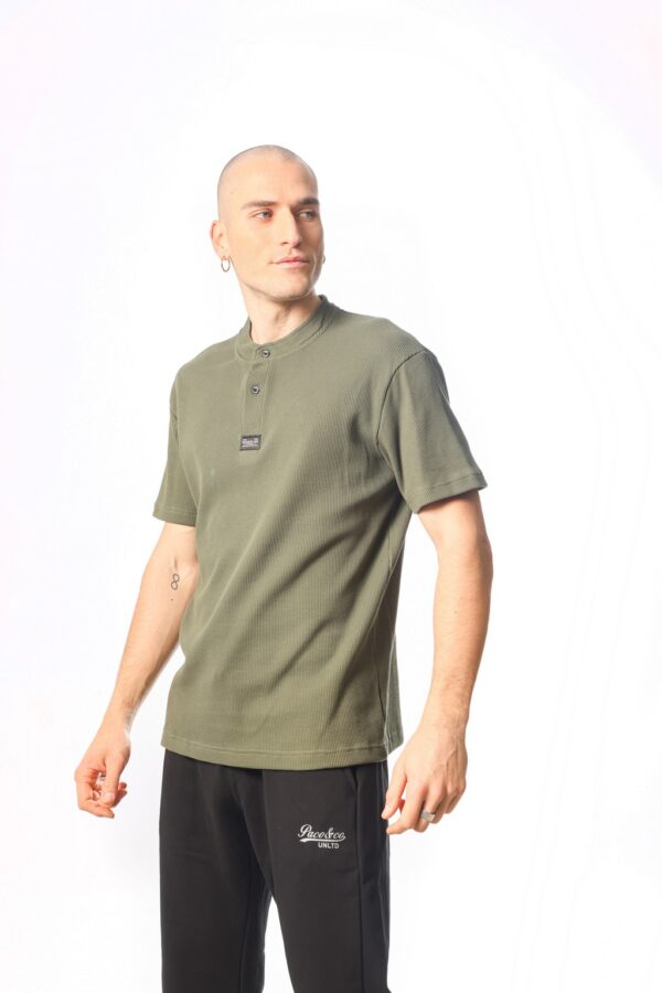 ΑΝΔΡΙΚΟ T-SHIRT MONOPLAKO BUTTONS PACO 2331045 KHAKI