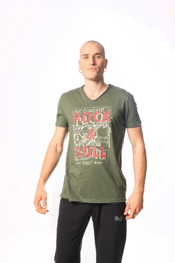 ΑΝΔΡΙΚΟ T-SHIRT ROCK V NECK PACO 2331062 KHAKI