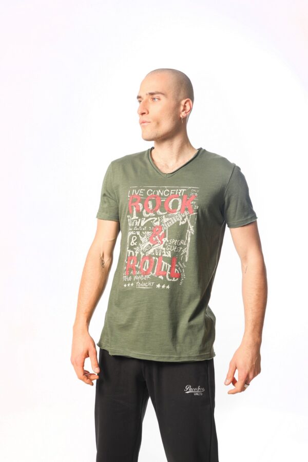 ΑΝΔΡΙΚΟ T-SHIRT ROCK V NECK PACO 2331062 KHAKI