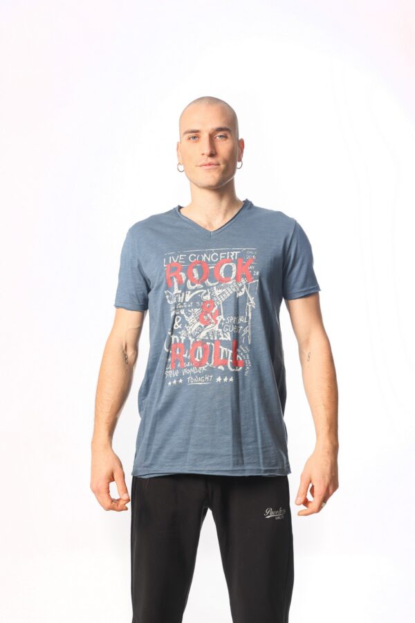 ΑΝΔΡΙΚΟ T-SHIRT ROCK V NECK PACO 2331062 BLUE