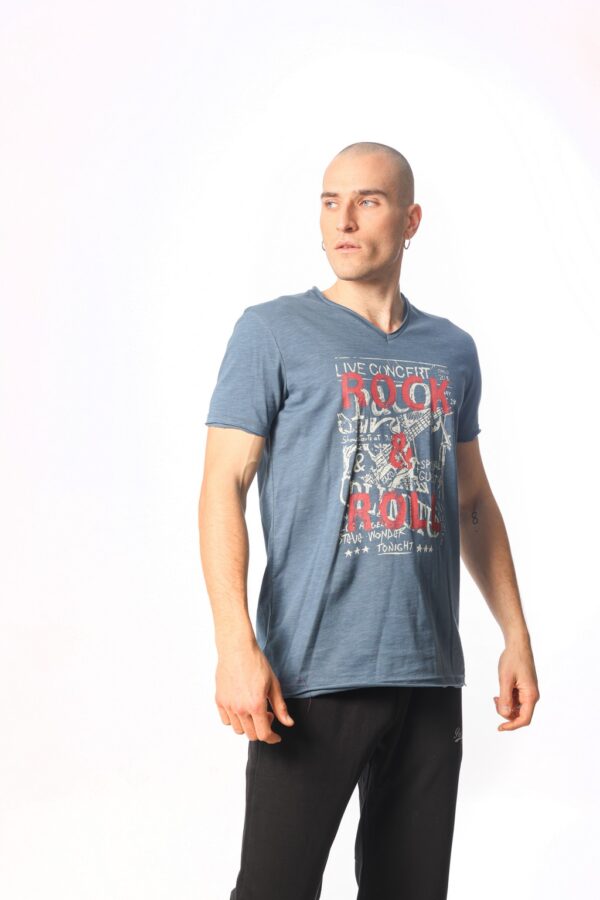 ΑΝΔΡΙΚΟ T-SHIRT ROCK V NECK PACO 2331062 BLUE