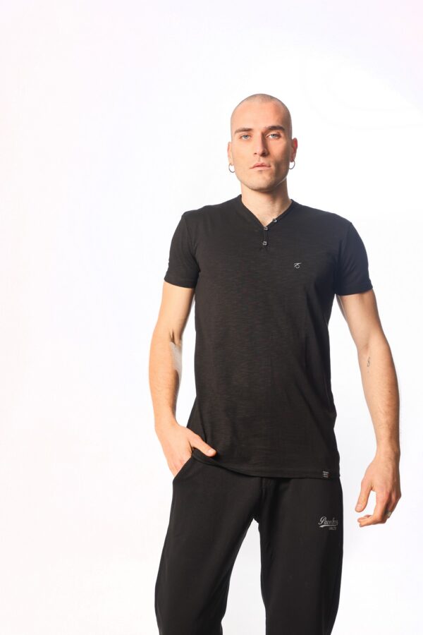 ΑΝΔΡΙΚΟ T-SHIRT HENLEY POCKET PACO 2331823 BLACK