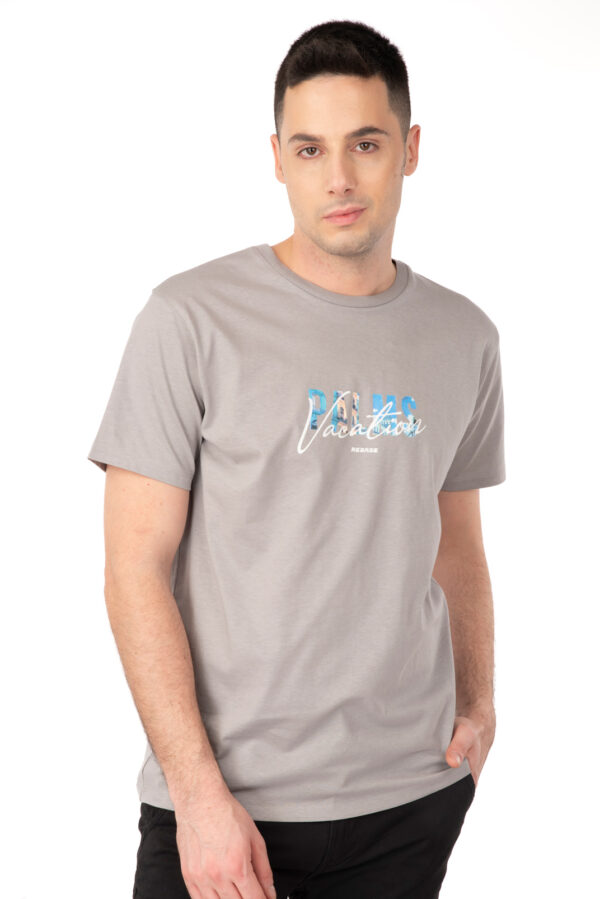 REBASE ΑΝΔΡΙΚΟ T-SHIRT PRINT RTS-265 GRAY