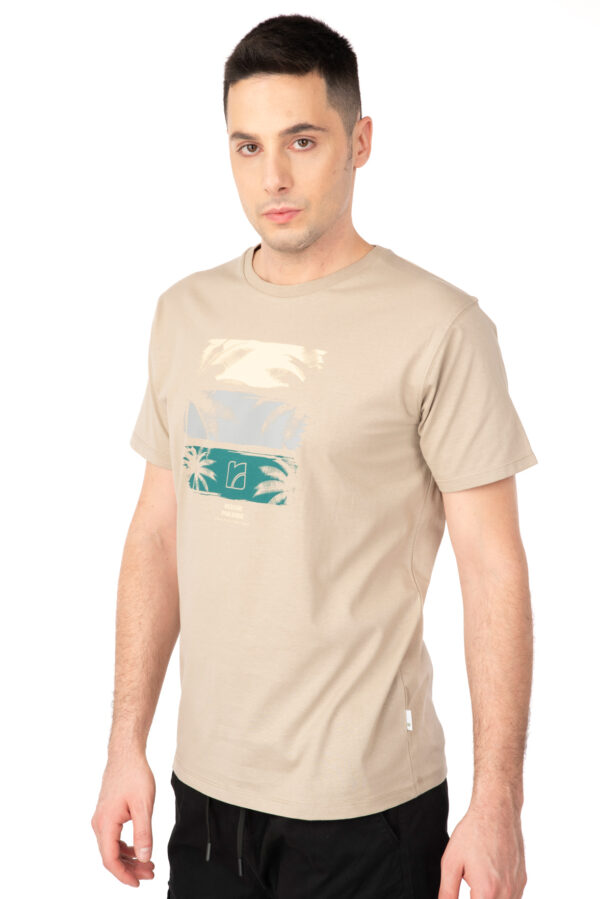 REBASE ΑΝΔΡΙΚΟ T-SHIRT PRINT RTS-269 BEIGE