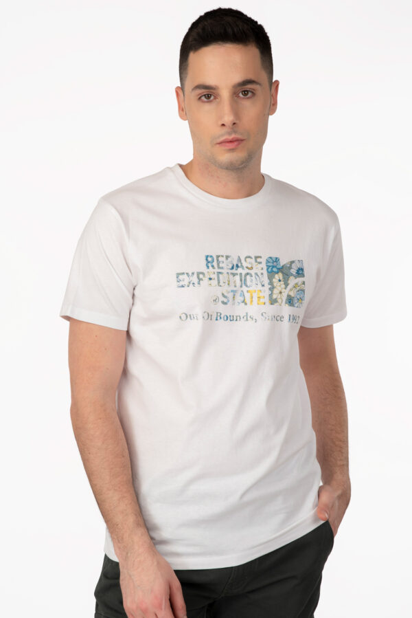 REBASE ΑΝΔΡΙΚΟ T-SHIRT PRINT RTS-270 WHITE