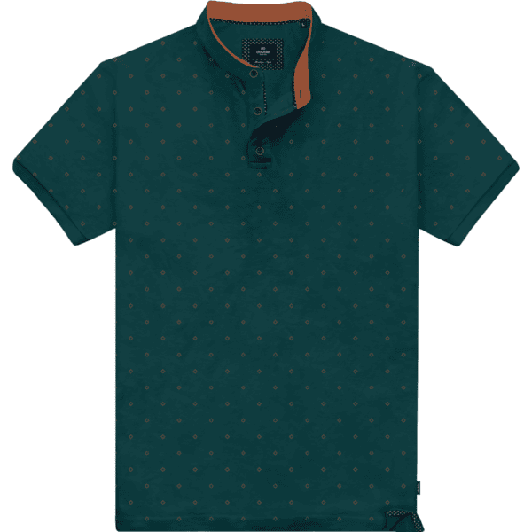 DOUBLE PLUS SIZE ΑΝΔΡΙΚΗ ΚΟΝΤΟΜΑΝΙΚΗ ΜΠΛΟΥΖΑ POLO ΜΑΟ ALL OVER PS-314SA FOREST GREEN