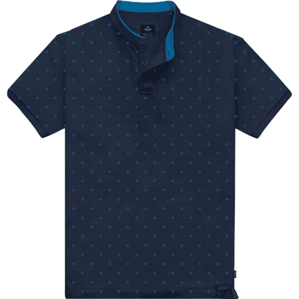 DOUBLE PLUS SIZE ΑΝΔΡΙΚΗ ΚΟΝΤΟΜΑΝΙΚΗ ΜΠΛΟΥΖΑ POLO ΜΑΟ ALL OVER PS-314SA NAVY