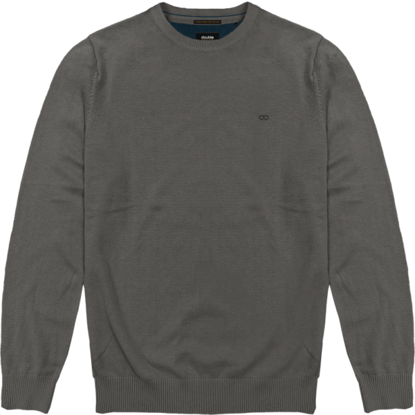 3XL-6XL ΑΝΔΡΙΚΗ ΠΛΕΚΤΗ ΜΠΛΟΥΖΑ BASIC DOUBLE KNIT-8000A GRAY